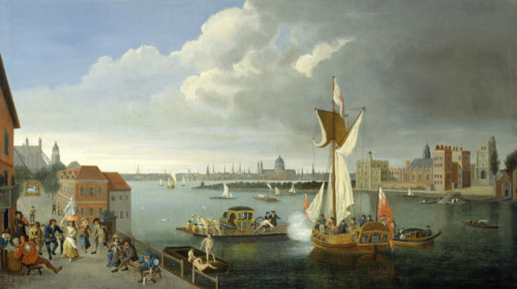 The Thames at Horseferry, with Lambeth Palace and a Distant View of the City: 18th century