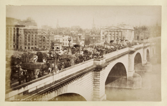 London Bridge with traffic: c.1880