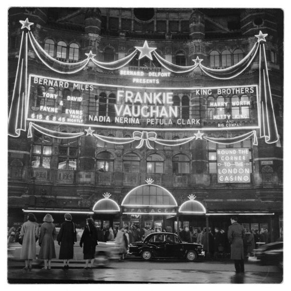 A night shot outside the Palace Theatre ; 1958