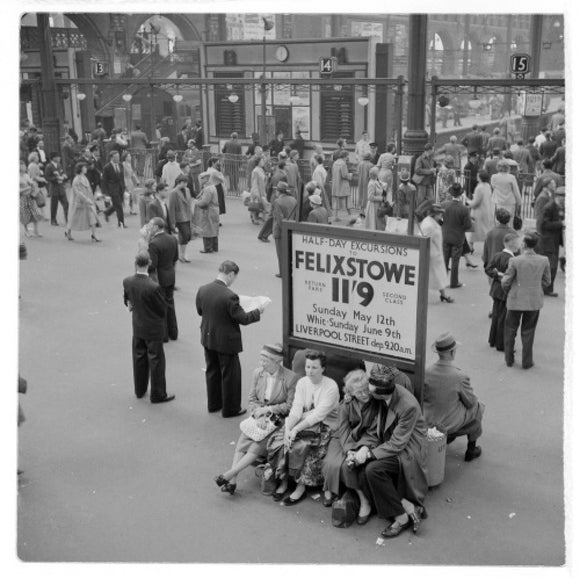 Passengers at Liverpool Street Station; 1960