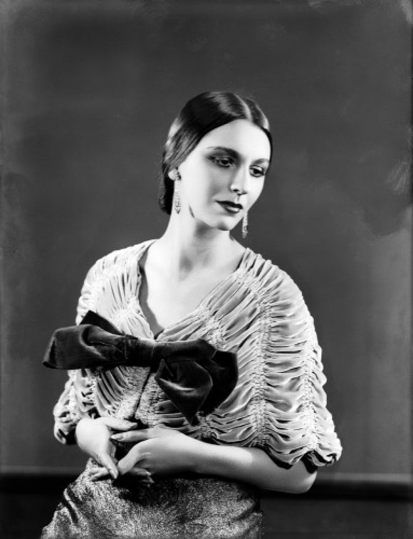 Image of a woman modelling eveningwear; 1934