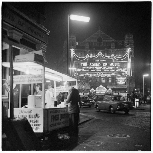 The Palace Theatre at night; 1960